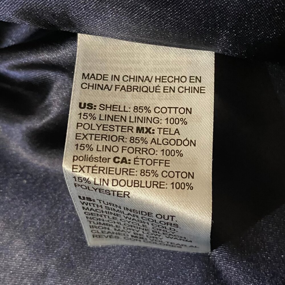 Chico’s  Denim Trench Coat Jacket Cotton Linen L - Picture 12 of 12